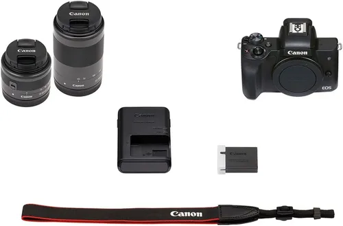 Vista 8 de Canon Cámara sin espejo EOS M50 Mark II con lentes de 0.591-1.772 in y 2.165-7.874 in (negro) (4728C014) + monitor 4K + VideoMic Rode + tarjeta