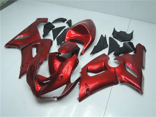 Vista 2 de US STOCK Carenado rojo apto para Kawasaki Ninja 2005 2006 ZX6R 636 ZX-6R inyección ABS plásticos posventa carrocería marco 05 06 f.rojo