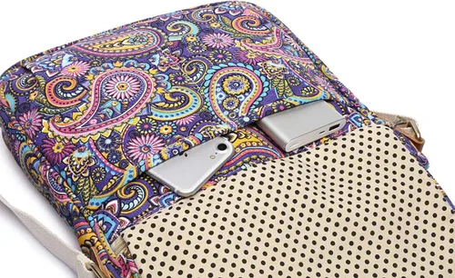 Vista 5 de Malirona Bolso de mensajero de lona, bolso cruzado para mujer, bolso de viaje, bolso de hombro, patrón floral