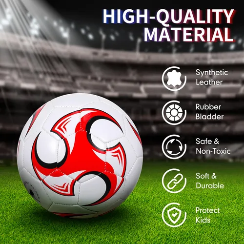 Vista 3 de Shappy 4 pelotas de fútbol tamaño 3 con bomba desinflada, pelotas de fútbol para interiores y exteriores, juego deportivo, jóvenes, adolescentes