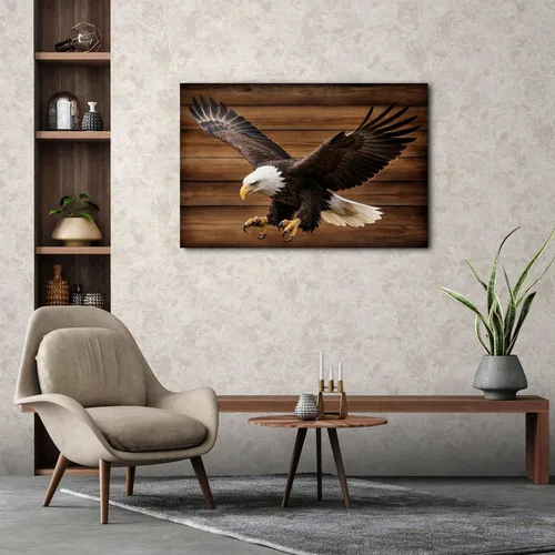 Vista 2 de Arte de pared de águila, cuadros rústicos de águila, decoración de pared, póster de retrato de águilas calvas americanas, impresiones en lienzo