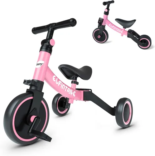 Vista 13 de besrey Bicicleta 5 en 1 para niños de 1 año a 4 años, triciclo para niños pequeños, triciclo para niños, juguetes para niños y niñas, entrenamiento
