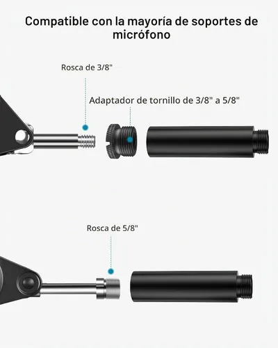 Vista 5 de InnoGear Tubo de extensión de soporte de micrófono, 2 piezas, kit extensor