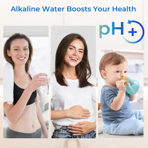 Vista 5 de Sistema de filtro de agua alcalina Waterdrop alimentado por gravedad, aumenta el pH, reduce el fluoruro y hasta un 99% del cloro, con 4 filtros