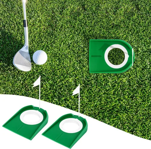 Vista 7 de Paquete de 2 tazas de golf con bandera para poner agujeros de golf para interiores