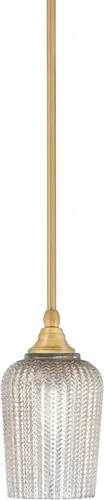 Vista 15 de Toltec Lighting Tallo Colgado Mini colgante, acabado de cobre negro, 3.5" cuadrado humo burbuja vidrio