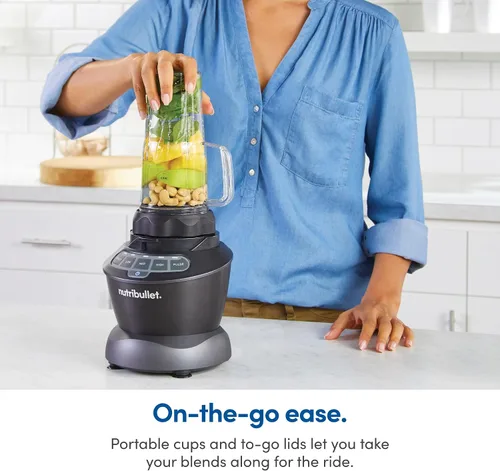 Vista 8 de NutriBullet ZNBF30500Z - Set de licuadora de 1200 W, 1200 W, color gris oscuro