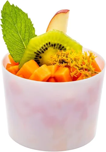 Vista 12 de Restaurantware Copas de parfait de 6 onzas, 20 tazas redondas de mousse, desechables, duraderos, de plástico transparente, para postres, aperitivos