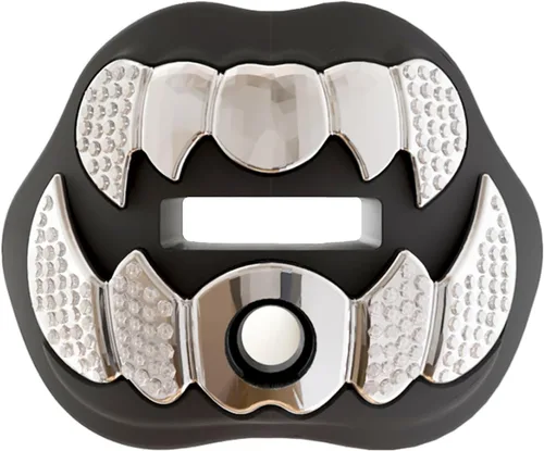 Vista 15 de LeCool Protector bucal de fútbol con correa conectada, 3D Beast Chrome, protector bucal para adultos y jóvenes, pieza para deportes para máximo