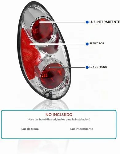 Vista 3 de Lámpara de freno de luces traseras para Chrysler Pt Cruiser, Plateado
