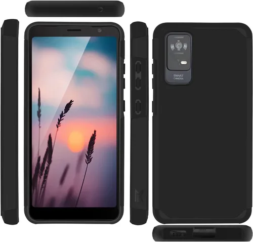 Vista 3 de TJS - Funda para teléfono compatible con TCL ION X, V, 40 Z, color negro