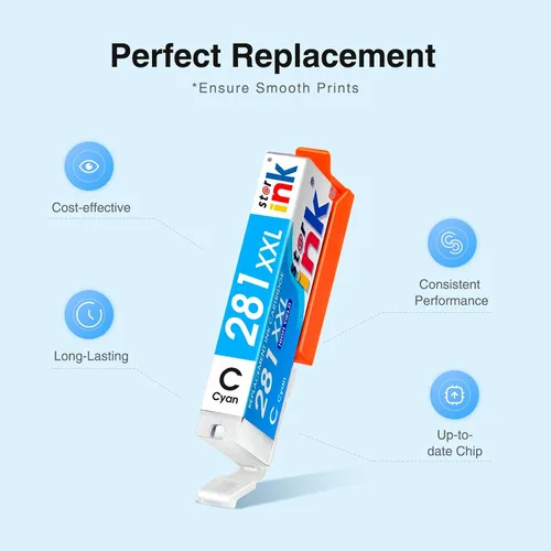 Vista 3 de Starink PGI-280XXL/CLI-281XXXL - Cartuchos de tinta de repuesto para Canon 280 281 compatibles con cartuchos de tinta Canon TR8620a TR8520 TR8620