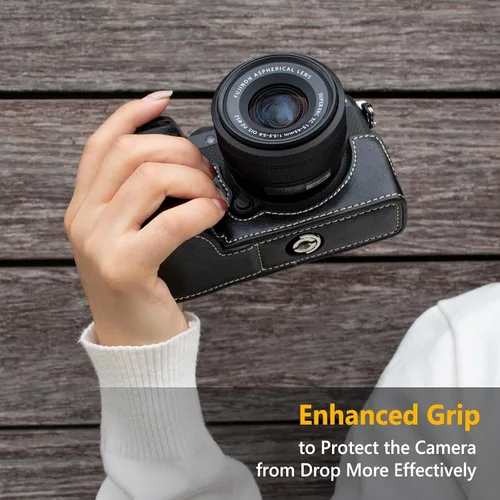 Vista 7 de MUZIRI KINOKOO Funda para cámara Fujifilm Fuji XS20/X-S20, estilo retro de piel sintética Fuji XS20 Funda protectora con agarre de mano y diseño