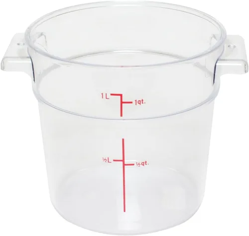 Vista 9 de TrueCraftware - Tapa redonda transparente de 1 cuarto de galón para contenedor redondo de almacenamiento de alimentos de policarbonato, 1 pieza