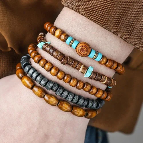 Vista 3 de Gothic Bracelet Adjustable Punk Braided Multilayer Grunge Set Beaded Bracelets Emo Metal Cuff Wrap Bracelets Stackable Meaningful Gift