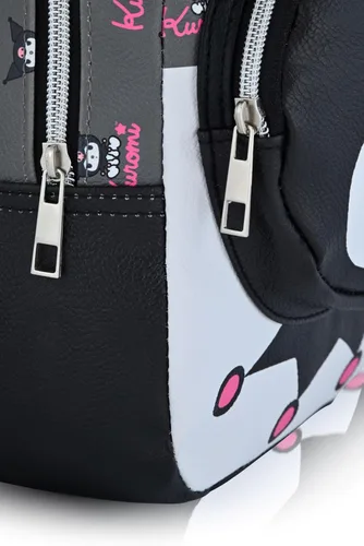Vista 4 de Sanrio Hello Kitty and Friends Kuromi Mochila Mini bolso de piel sintética de 10 pulgadas para mujeres, hombres, unisex, Kuromi, Mochilas Daypack