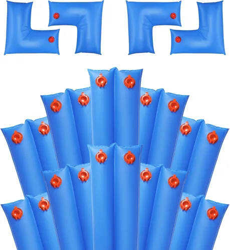 Vista 12 de Hedday Pesos para Cubierta de Alberca para Invierno Enterrada, Diseño de Esquina Azul en Forma de L de 2x2 Pies, Bolsas de Agua de Vinilo Resistente