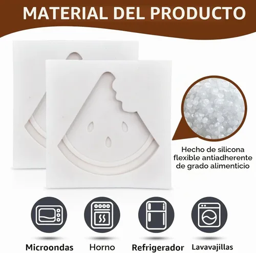 Vista 7 de Moldes de silicona para frutas, molde de chocolate para fondant, 2 piezas, molde de sandía, lindo molde de decoración de tartas, molde de silicona