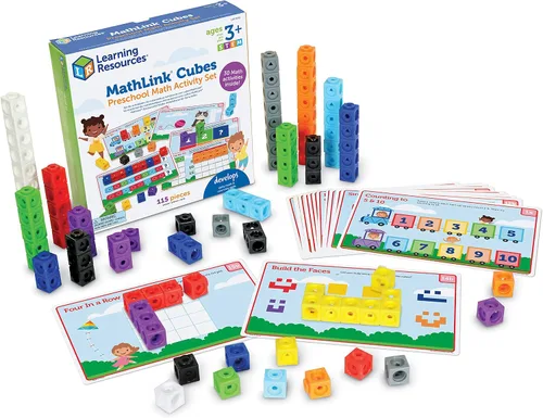 Vista 11 de Learning Resources MathLink Cubes Conjunto de Actividades de Matemáticas Tempranas - 115 Piezas, Edades 4+, Imprescindibles para el Aula
