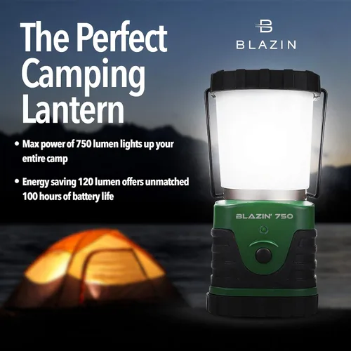 Vista 2 de Linterna LED más brillante para campamento y huracán, funciona con pilas.