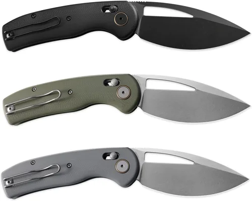 Vista 6 de Petrified fish PFP13 Viper Cuchillo Plegable, Hoja de Acero K110 Negro Lavado a la Piedra de 3.5", Mango G10 Cuchillo de Bolsillo para Camping EDC