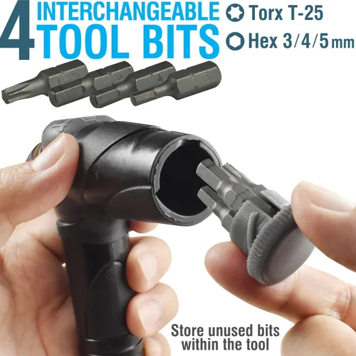 Vista 4 de MARQUE Llave dinamométrica ajustable para bicicleta – 4, 5, 6 Nm dial portátil mini bicicleta multiherramienta herramienta Allen herramienta clave