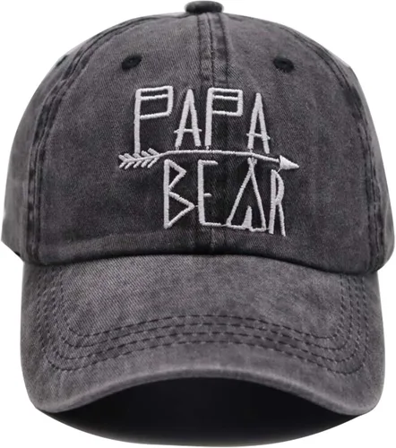 Vista 2 de OASCUVER Gorro de béisbol de algodón ajustable con diseño de mamá y papá