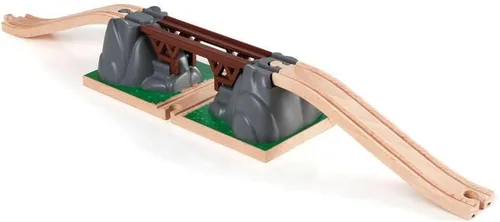 Vista 3 de BRIO World Puente colapsable para set de trenes de madera - Accesorio de 3 piezas - Certificado FSC - Compatible con BRIO Railway y sets de vías