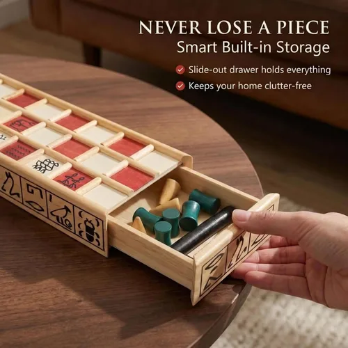 Vista 4 de WE Games Senet - Juego de mesa egipcio hecho a mano de madera maciza para educación histórica, apreciación cultural y estrategia, juego antiguo