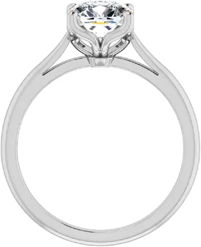 Vista 4 de Anillo de compromiso de moissanita incolora con cojín de 3 quilates anillo de novia de boda anillo de compromiso de oro blanco de 10 quilates anillo
