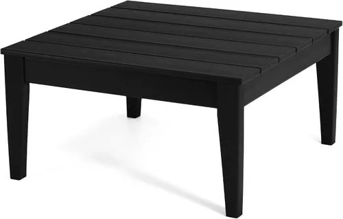 Vista 18 de Ashore - Mesa de centro para exteriores, 32 pulgadas para todo tipo de clima, de madera de polietileno Adirondack, mesa auxiliar cuadrada para Teca