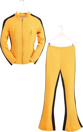 Vista 4 de Disfraz de Halloween de Kill Bill para adultos, disfraz de Beatrix Kiddo Kung-Fu para mujer