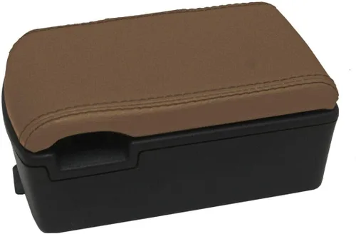 Vista 2 de Funda para reposabrazos de consola de Nissan D22 Frontier 99-04, piel sintética, color beige oscuro