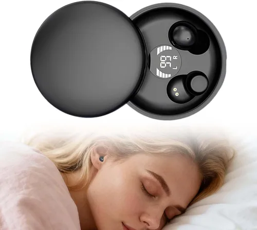 Vista 10 de Mini auriculares invisibles Bluetooth 5.4, auriculares con cancelación de ruido 2025 para dormir, cómodos mini auriculares inalámbricos para dormir