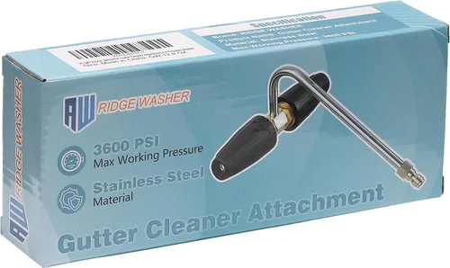 Vista 6 de RIDGE WASHER Accesorio limpiador de canalones para lavadora a presión, con 2 boquillas turbo giratorias, desconexión rápida de 1/4 pulgadas, 3600 PSI