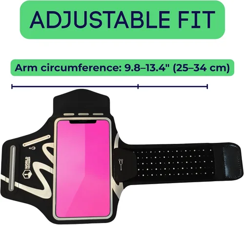 Vista 6 de Brazalete deportivo para teléfono para correr, manga ajustable para fitness