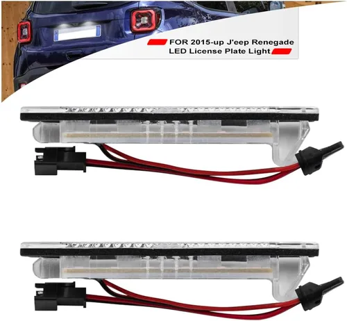 Vista 6 de Reemplazo de luz de matrícula LED para 2015 en adelante J'eep Renegade 6000 K xenón blanco llevó placa de matrícula luz trasera kit de lámpara