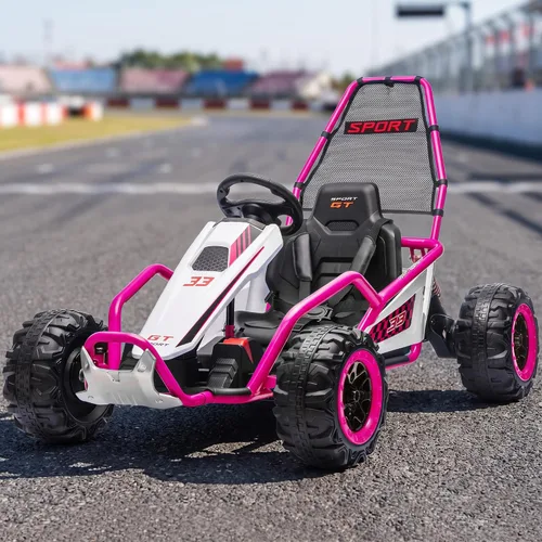 Vista 11 de Go Kart eléctrico de 24 V para niños a partir de 6 años, carrito de deriva Azul