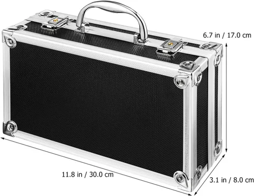 Vista 3 de DOITOOL Caja de herramientas portátil de aleación de aluminio con cerradura Estuche de almacenamiento multifuncional para herramientas e