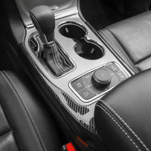 Vista 5 de Jimen Compatible con Jeep Grand Cherokee 2014-2020, Cubierta de Superposición para Cambio de Marchas (Fibra de Carbono)