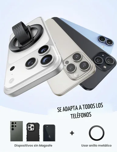 Vista 7 de Lamicall Agarre magnético para teléfono MagSafe - Bucle de silicona ultra Negro - Aleación de zinc - Agarre de silicona