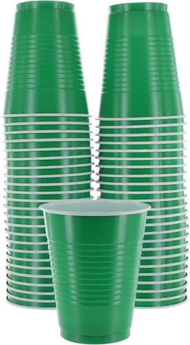 Vista 13 de Amcrate Vasos desechables, vasos de plástico negros de 18 onzas, fuertes y resistentes para bodas, Navidad, Halloween, paquete de 50