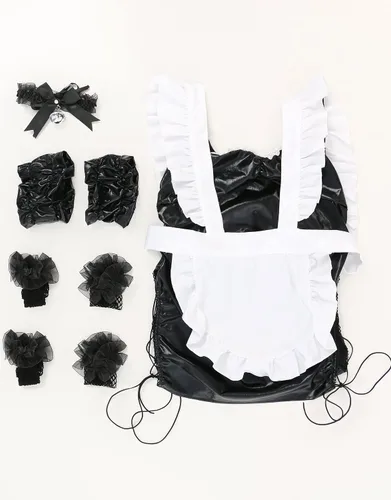 Vista 7 de MEOWCOS - Vestido de sirvienta para mujer, disfraz de sirvienta francesa, delantal de sirvienta, disfraz de cosplay