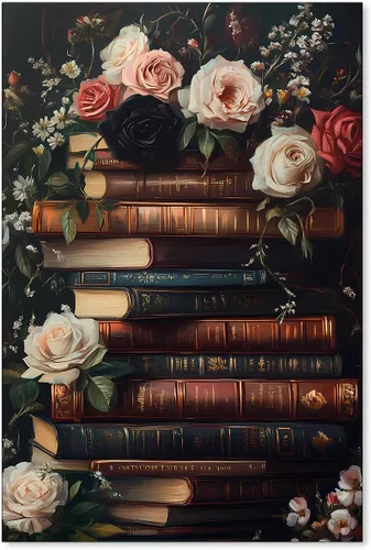 Vista 27 de Pósteres de Lienzo de Libros de Academia Oscura Carteles de Arte de Pared Botánico Floral de Ambiente Sombrío Pintura al Aceite Vintage Antigua