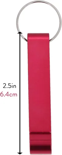 Vista 2 de Juego de 6 llaveros coloridos de aluminio para abrebotellas de metal para hombres (Fuschia)