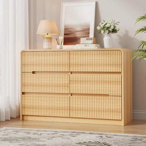 Vista 24 de Cómoda de madera negra para dormitorio, 5 cajones para almacenamiento de ropa, cómoda moderna con cajones anchos, cómoda de madera amplia para sala