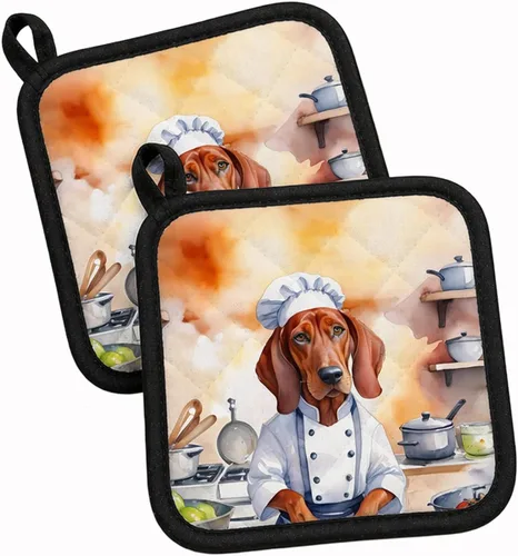 Vista 89 de Caroline's Treasures Coton de Tulear El Chef Par de Agarraderas de Ollas de Cocina Resistentes al Calor Juegos de Agarraderas de Ollas Almohadillas