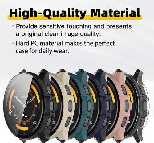 Vista 5 de Funda compatible con Garmin Venu 3S, protector de pantalla de policarbonato duro con vidrio templado, funda protectora completa para Garmin Venu 3S