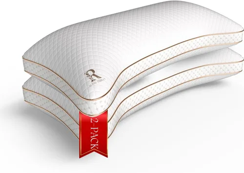 Vista 10 de Royal Therapy - Almohada de espuma viscoelástica Queen, almohada de espuma triturada ajustable sin olor para el alivio del dolor de cuello