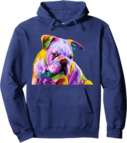 Vista 12 de Sudadera con capucha de bulldog británico inglés para dueños de perros, Negro, S